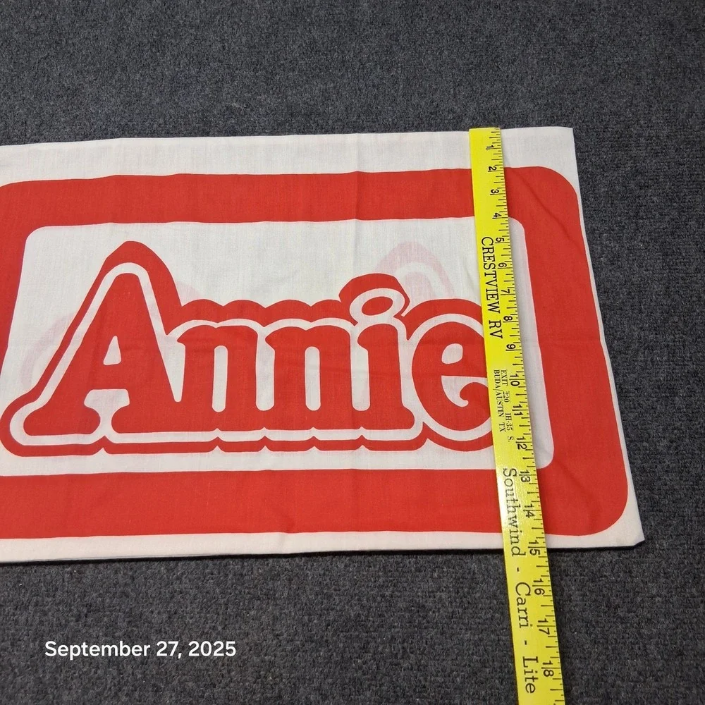Little Orphan‎ Annie Spellout Throw Pillow Case Red White 1987 22x15